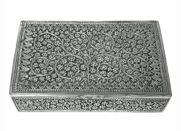 Kashmir Antique Silver Box India circa 1890.