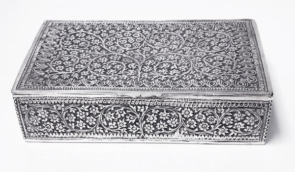 Kashmir Antique Silver Box India circa 1890.