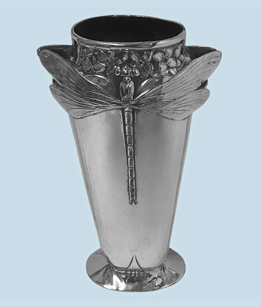 Antique Art Nouveau Christofle Dragonfly Vase, France C.1900