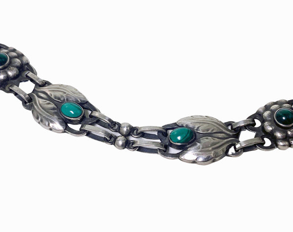 Georg Jensen Malachite and Sterling Silver Necklace No 1 C.1933