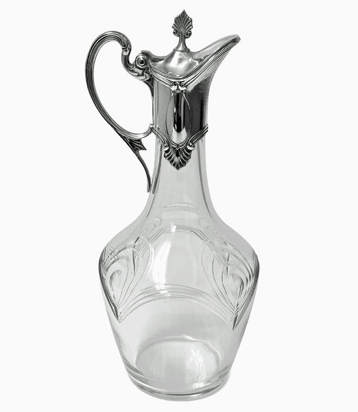 WMF Art Nouveau cut glass and silverplate Liqueur Set C.1900
