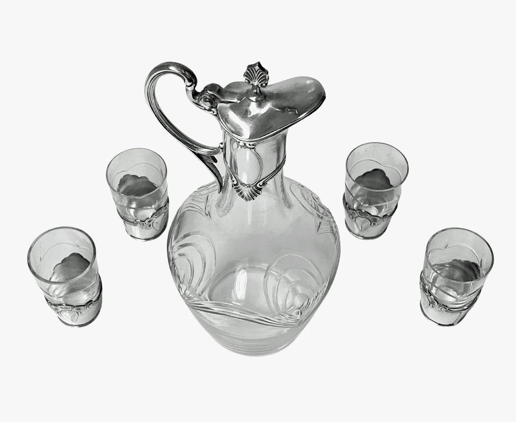 WMF Art Nouveau cut glass and silverplate Liqueur Set C.1900 – Louis Wine Antiques