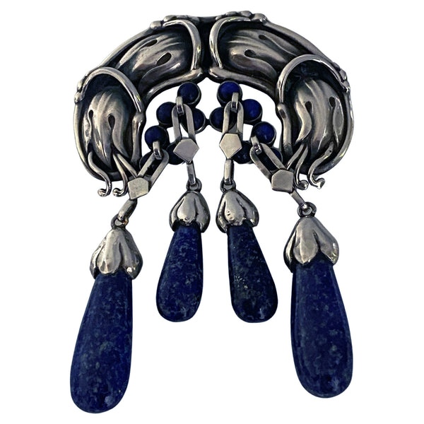 Georg Jensen Master Brooch Sterling Silver Lapis Lazuli C.1930