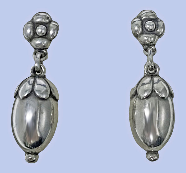 Georg Jensen Sterling Acorn Earrings # 4 Design