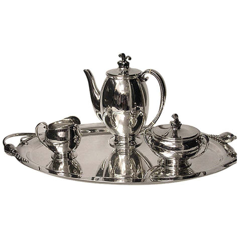 Evald Nielsen Danish Sterling Silver Coffee Service, circa 1930